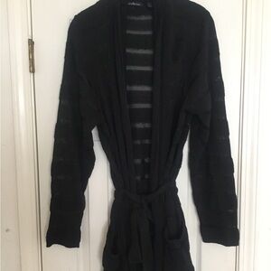 CHRIS.TON Black Knit Women’s Cardigan with Belt